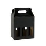 Étui bouteilles bière noir à fenêtre poignée 19x13x21cm – 6 bouteilles – Paquet de 30