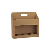 Boîtes 4 bières à fenêtre poignée kraft brun 31x8,5x27,5cm - Paquet de 30