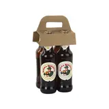 Porte-bouteille 4 bières hautes poignée kraft brun 15x13,5x4cm – Paquet de 100