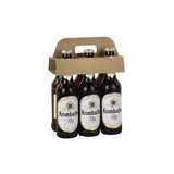 Porte-bouteille 6 bières poignée kraft brun 19x11x4cm – Paquet de 100