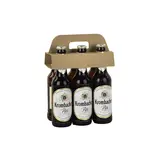 Porte-bouteille 6 bières poignée kraft brun 19x11x4cm – Paquet de 100