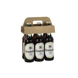 Porte-bouteille 6 bières hautes poignée kraft brun 22x13,5x4cm – Paquet de 100