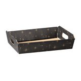 Paniers pour panier garni étoiles noir/or poignées découpées 35x26x7cm - Paquet de 30