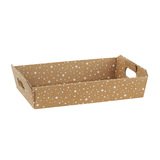 Paniers pour panier garni étoiles brun/blanc poignées découpées 35x26x7cm - Paquet de 30