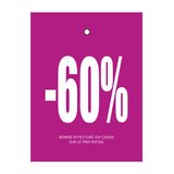 Etiquette à trou -40% bleu/blanc 50x70mm carton 200g - Lot de 250 - Etiquette Soldes