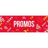 Affiche PROMOS 115 x 40 cm rouge/blanc/jaune papier ½ mat 170 g/m²