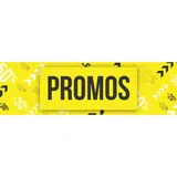 Affiche PROMOS 80 x 25 cm jaune/blanc/noir papier ½ mat 170 g/m²