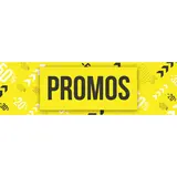 Affiche PROMOS 80 x 25 cm jaune/blanc/noir papier ½ mat 170 g/m²