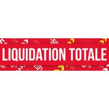 Affiche LIQUIDATION TOTALE pour vitrine rouge/blanc/jaune 80 x 25 cm – papier couché ½ mat 170 g/m²