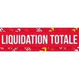 Affiche LIQUIDATION TOTALE pour vitrine rouge/blanc/jaune 80 x 25 cm – papier couché ½ mat 170 g/m²