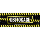 Affiche DESTOCKAGE noir/bandes jaunes effet urbain 115 x 40 cm papier ½ mat 170g - Affichage vitrine