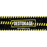 Affiche DESTOCKAGE noir/bandes jaunes effet urbain 80 x 25 cm papier ½ mat 170g - Affichage vitrine