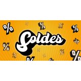 Affiche SOLDES pop 80 x 40 cm papier ½ mat 170g - pour vitrines et corners de soldes mode