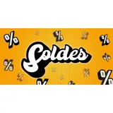 Affiche SOLDES pop 80 x 40 cm papier ½ mat 170g - pour vitrines et corners de soldes mode