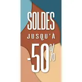 Affiche SOLDES nature organique 40 x 80 cm papier ½ mat 170g - pour vitrines et corners mode