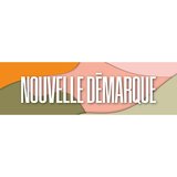 Affiche NOUVELLE DÉMARQUE 80 x 25 cm style nature organique pastel vert/rose/orange