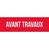 Affiche AVANT TRAVAUX rouge/blanc 80 x 25 cm – Signalétique magasin