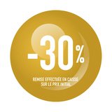 Sticker Soldes “-30%” Jaune – Pastille adhésive ø25mm - Lot de 500
