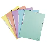 Chemise 3 rabats à élastiques A4 carte lustrée 400g Exacompta Aquarel Pastel - Chemise élastique - Lot de 5
