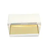 Ballotin transparent fermeture à patte fond doré PVC 12,5 x 8 x 6,5 cm - Lot de 10