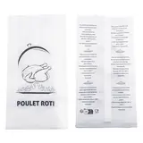 Sachet poulet rôti ingraissable papier kraft 18 + 6,5 x 35 cm – Blanc – Sac Poulet - Carton de 500