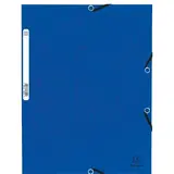 Chemise à élastiques 3 rabats cartonnée 24x32cm, bleu