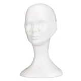 Tête femme polystyrène H 34 cm