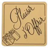 Étiquettes cadeaux adhésives Plaisir d'offrir or 30 x 30 mm