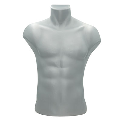 Buste homme plastique H 60 cm - Gris