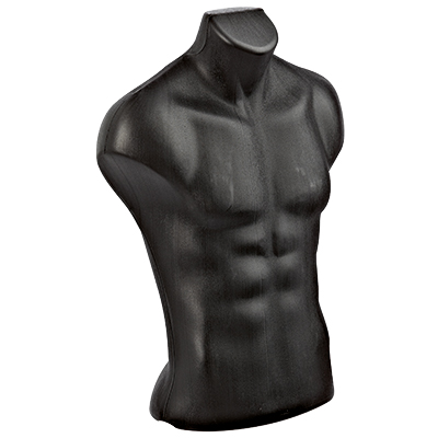 Buste homme plastique H 60 cm - Torse homme - Noir