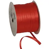 Ruban satin rouge double face 6 mm x 91 m - Ruban emballage cadeau