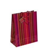 Sac pelliculé mat rouge poignées cordelettes Monaco 17,8 x 9,8 x 22,9 cm 157 g/m², paquet de 20