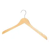 Cintre bois naturel avec encoches 44,5 cm - Cintre chemise - Cintre robe - Lot de 90