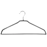 Cintre métal antidérapant avec barre fil gainé PVC 43,5 cm - Cintre plat - Lot de 60