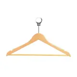 Cintre antivol bois naturel avec barre et encoches 44,5 cm - Cintre professionnel - Lot de 8