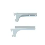 Console droite pour tablette verre L 13 cm Gris aluminium - Lot de 2