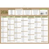 Calendrier mural Natura 2026 – 7 mois recto verso – 40,5 x 55 cm – 100 % recyclé – congés scolaires, fêtes, lunaisons – Origine France Garantie - Calendriers professionnels