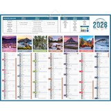 Calendrier bancaire 2026 gamme Planète – 7 mois recto verso – 43 x 55 cm – 320 g/m² – 100 % recyclable – congés scolaires, fêtes, lunaisons – Origine France Garantie - Calendriers professionnels