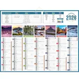 Calendrier bancaire 2026 gamme Planète - 7 mois recto verso - 43 x 55 cm - 320 g/m² - 100 % recyclable