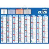 Calendrier classique 16 mois 2025-2026 - 40,5 x 55 cm - 8 mois recto/verso - recyclable - congés scolaires, fêtes, lunaisons - Origine France Garantie