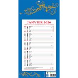 Calendrier bloc mensuel 2026 bleu 19x36 cm - recyclable, origine France garantie