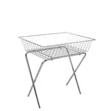 Bac soldeur sur pied métal chromé 77 x 57 x 70 cm - Soldeur corbeille - Bac de fouille