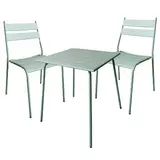 Lot 1 table + 4 chaises en métal - vert menthe