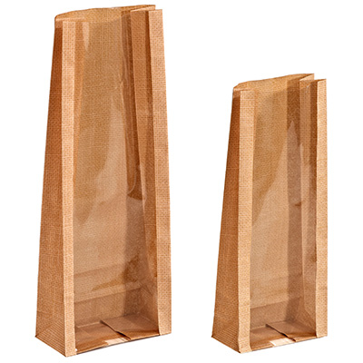 Sachet confiserie imprimé toile de jute 8+4x20cm PP – Paquet de 50 - Sachets confiserie-1