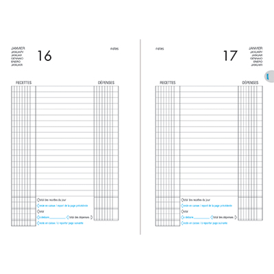 Agenda de caisse 14 x 22 cm - Registres et agendas de comptabilité-2