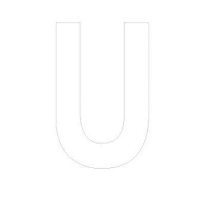 Lettre adhésive U - Lettres et chiffres adhésifs