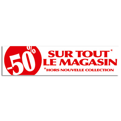 Affiche -50% sur tout le magasin - Affiches pourcentages