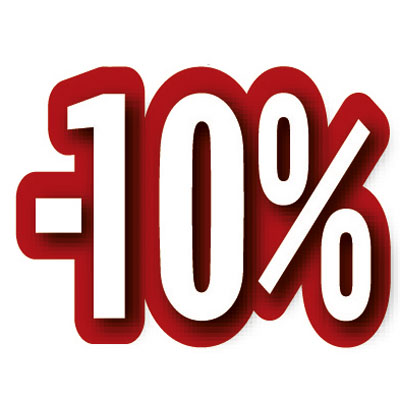 Affiche soldes -10% cartonnée - Découpes carton