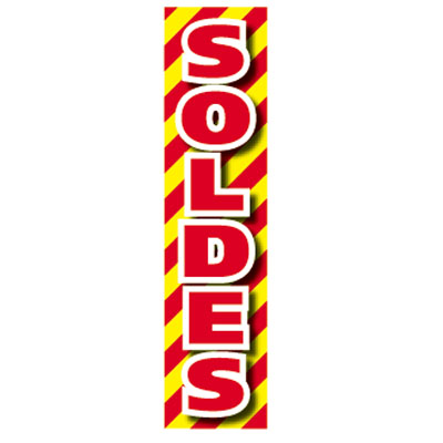 Affiche Soldes rouge / jaune 40 x 165 cm - Affiches Soldes