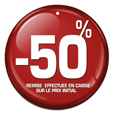 Etiquettes à trou rondes -50% - Affiches et Étiquettes promo Journées Françaises